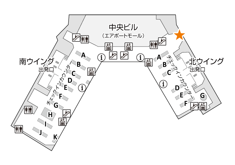 成田空港のフロアマップ