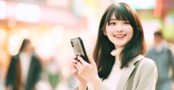 ソウルでスマホを使う女性